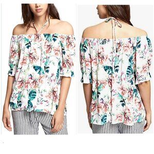 Nwt ANTHRO‎ SANCTUARY Paradise Short Sleeve Off the Shoulder Blouse Top Sz L